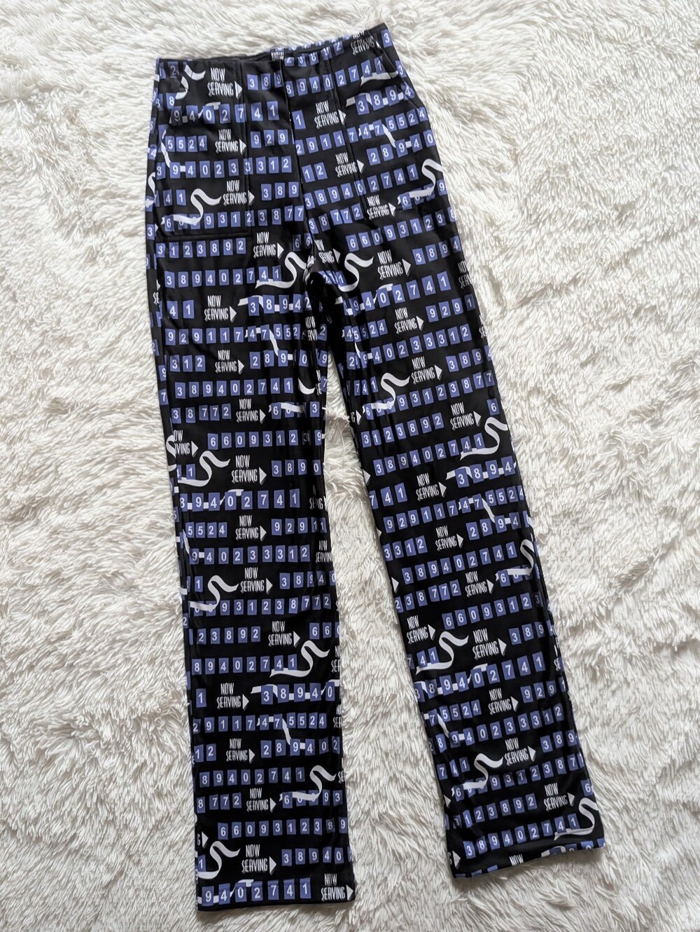 Blackmilk Beetlejuice Now Serving Ticket Number High Waist Straight Leg Pant XS - Picture 6 of 14